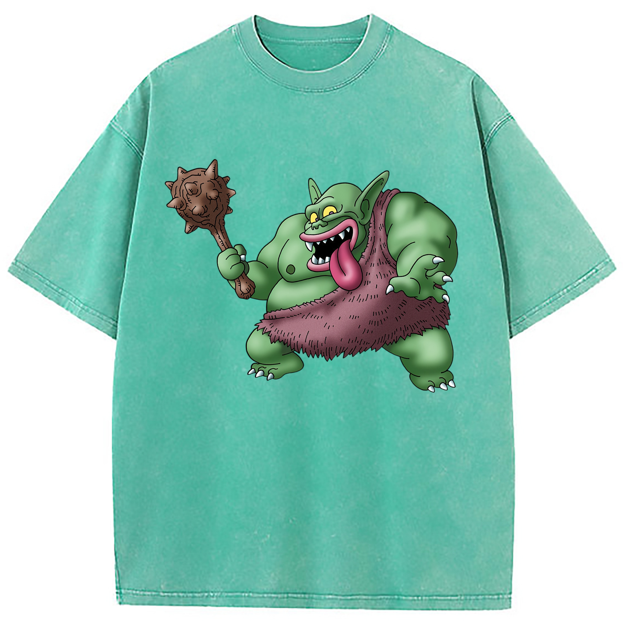 （画像用） ドラゴンクエスト Doragon Kuesuto Dragon Quest 綿100% ヴィンテージ風 半袖Tシャツ（フロントプリント）